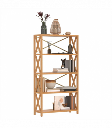 vidaXL 5-Tier Shelf 80x30x146 cm Solid Wood Oak