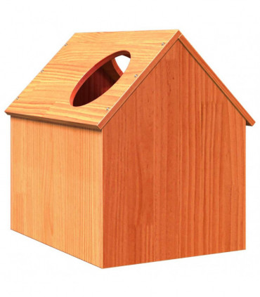 vidaXL Cat House Wax Brown 41x50x50 cm Solid Wood Pine