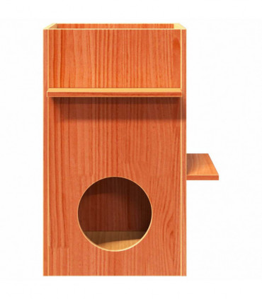 vidaXL Cat House Wax Brown 43x43x60 cm Solid Wood Pine