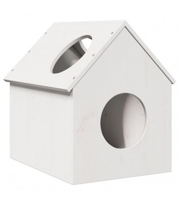 vidaXL Cat House White 41x50x50 cm Solid Wood Pine