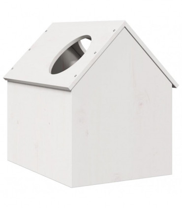 vidaXL Cat House White 41x50x50 cm Solid Wood Pine