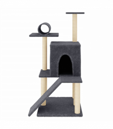 vidaXL Cat Tree with Sisal Scratching Posts Dark Grey 110.5 cm