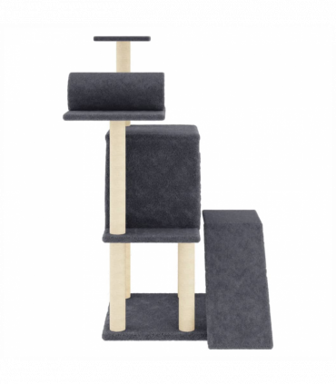 vidaXL Cat Tree with Sisal Scratching Posts Dark Grey 110.5 cm