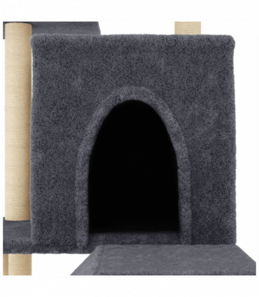 vidaXL Cat Tree with Sisal Scratching Posts Dark Grey 110.5 cm