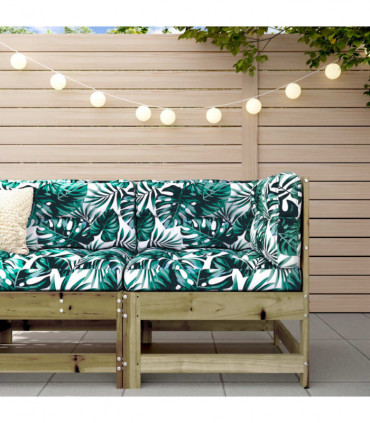 vidaXL Corner Sofa with Cushions Impregnated Wood Pine