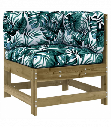 vidaXL Corner Sofa with Cushions Impregnated Wood Pine