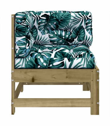 vidaXL Corner Sofa with Cushions Impregnated Wood Pine