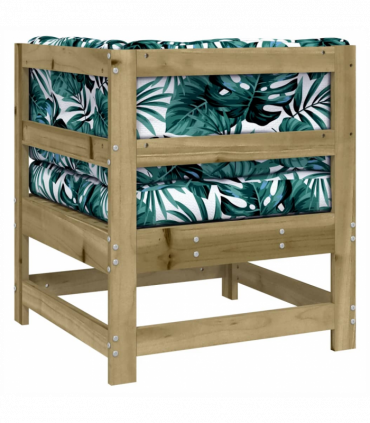 vidaXL Corner Sofa with Cushions Impregnated Wood Pine