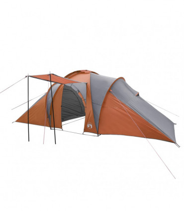 vidaXL Family Tent Dome 6-Person Grey and Orange Waterproof