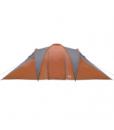 vidaXL Family Tent Dome 6-Person Grey and Orange Waterproof