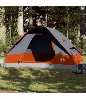 vidaXL Family Tent Dome 6-Person Grey and Orange Waterproof