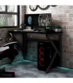 vidaXL Gaming Desk with K Shape Legs Black 110x60x75 cm