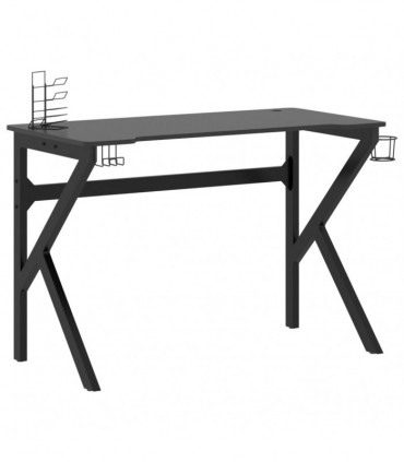 vidaXL Gaming Desk with K Shape Legs Black 110x60x75 cm