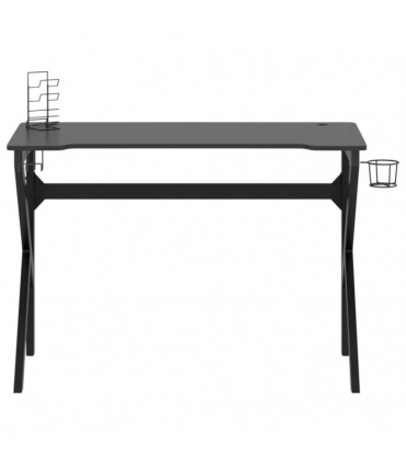 vidaXL Gaming Desk with K Shape Legs Black 110x60x75 cm