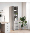 vidaXL Highboard Concrete Grey 37.5x35x180 cm Engineered Wood