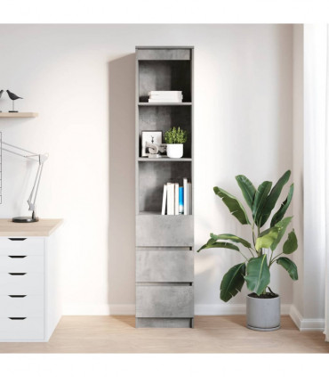 vidaXL Highboard Concrete Grey 37.5x35x180 cm Engineered Wood