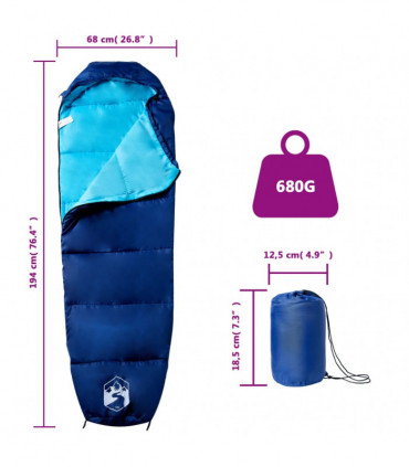 vidaXL Mummy Sleeping Bag for Adults Camping 3 Seasons