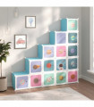 Cube Storage Cabinet for Kids with 15 Cubes Blue PP