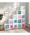 Cube Storage Cabinet for Kids with 15 Cubes White PP