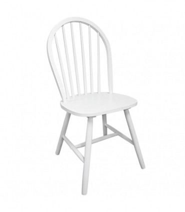 Dining Chairs 4 pcs White Solid Rubber Wood
