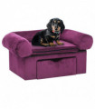 Dog Sofa with Drawer Burgundy 75x50x38 cm Plush