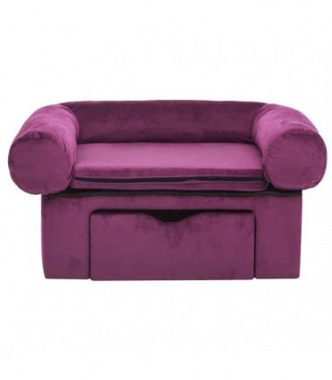 Dog Sofa with Drawer Burgundy 75x50x38 cm Plush