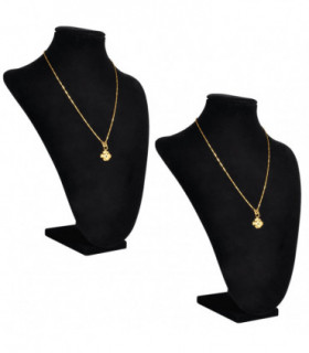 Flannel Jewelry Holder Necklace Bust Black 23 x 11.5 x 30 cm 2 pcs