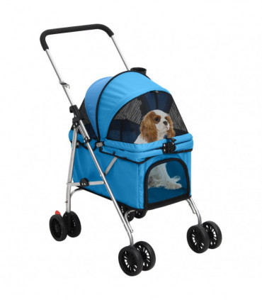 vidaXL Folding Dog Stroller Blue 76x50x100 cm Oxford Fabric