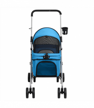 vidaXL Folding Dog Stroller Blue 76x50x100 cm Oxford Fabric