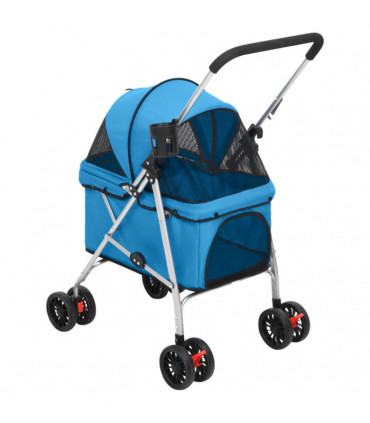 vidaXL Folding Dog Stroller Blue 76x50x100 cm Oxford Fabric
