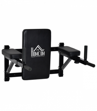 Gym Rack Dip Station Wall Mounted AB Knee Leg Raise Pull Up Fitness HOMCOM