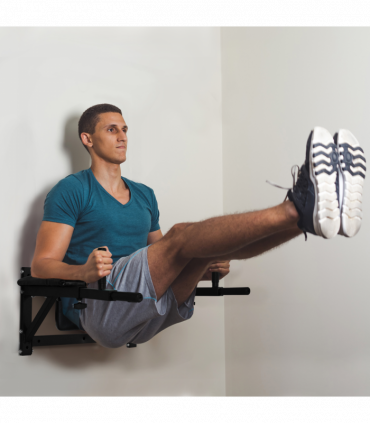 Gym Rack Dip Station Wall Mounted AB Knee Leg Raise Pull Up Fitness HOMCOM