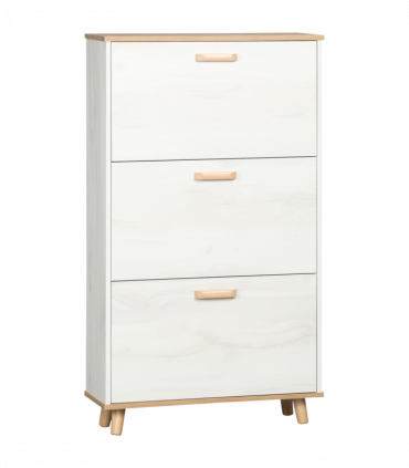 Shoe Storage Cabinet Cream Particle Board 70L x 23.5W x 122H cm Slimline Design