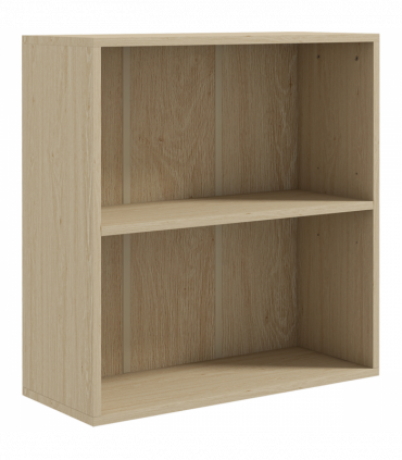 HOMCOM Bookshelf Display Storage Shelf with 2 Compartments for Study Natural