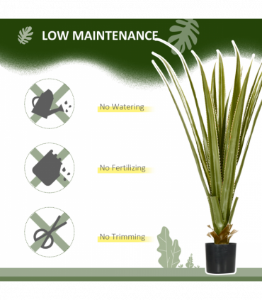 HOMCOM Potted Artificial Plants Agave Succulent for Desk Indoor Outdoor, 90cm