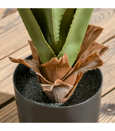 HOMCOM Potted Artificial Plants Agave Succulent for Desk Indoor Outdoor, 90cm