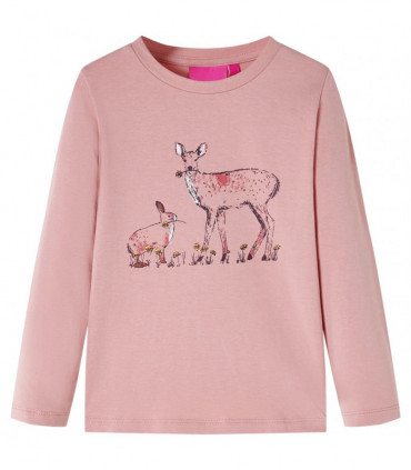 Kids' T-shirt with Long Sleeves Pink 128