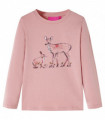 Kids' T-shirt with Long Sleeves Pink 128