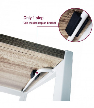 Multifunction Folding Desk Portable Compact Computer Table In White