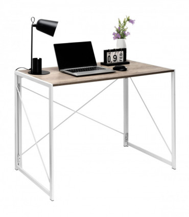 Multifunction Folding Desk Portable Compact Computer Table In White