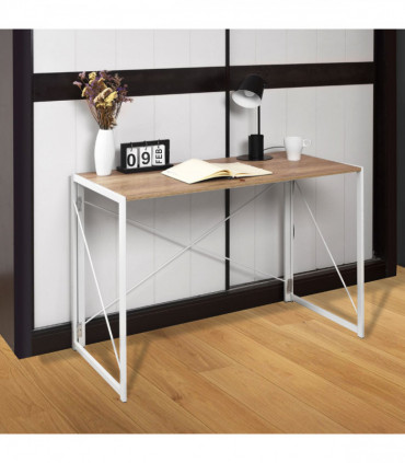 Multifunction Folding Desk Portable Compact Computer Table In White
