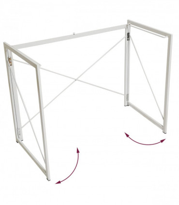 Multifunction Folding Desk Portable Compact Computer Table In White