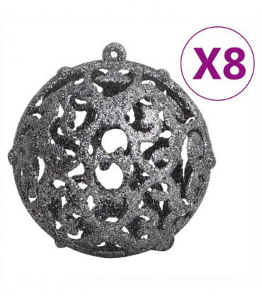 vidaXL 111 Piece Christmas Bauble Set White and Grey Polystyrene