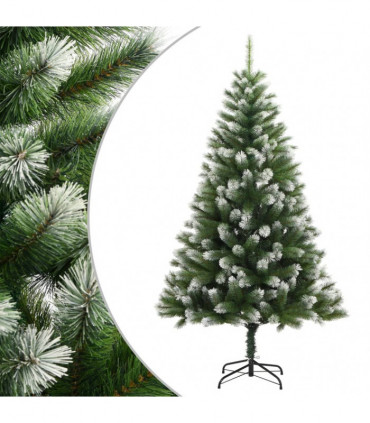 vidaXL Artificial Hinged Christmas Tree with Flocked Snow 150 cm