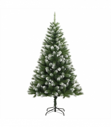 vidaXL Artificial Hinged Christmas Tree with Flocked Snow 150 cm