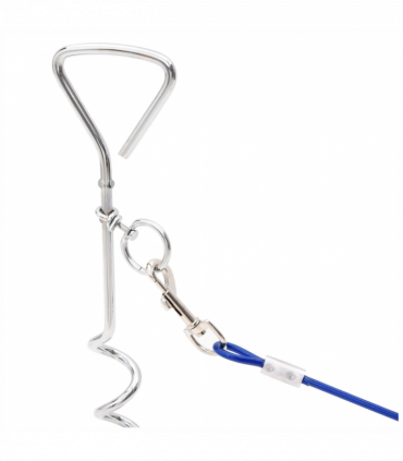 vidaXL Dog Tie Out Cable with Ground Stake 3 m