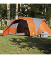 vidaXL Family Tent Dome 6-Person Grey and Orange Waterproof