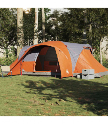 vidaXL Family Tent Dome 6-Person Grey and Orange Waterproof