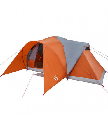 vidaXL Family Tent Dome 6-Person Grey and Orange Waterproof