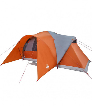 vidaXL Family Tent Dome 6-Person Grey and Orange Waterproof